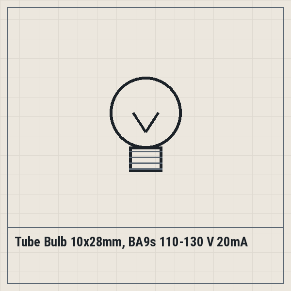 Tube Bulb 10x28mm, BA9s 110-130 V 20mA