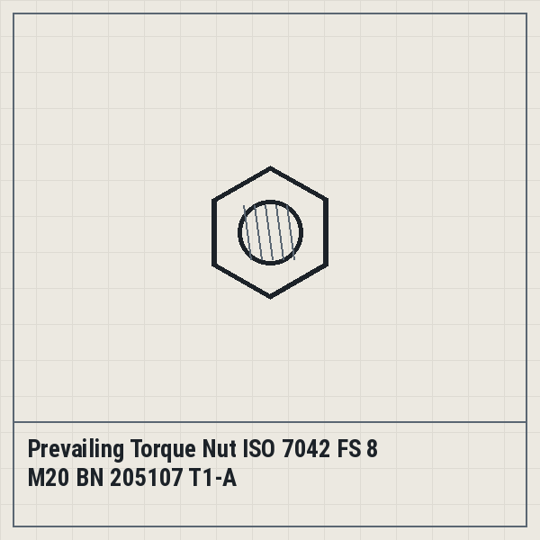 Prevailing Torque Nut ISO 7042 FS 8 M20 BN 205107 T1-A