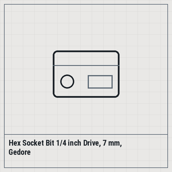 Hex Socket Bit 1/4 inch Drive, 7 mm, Gedore