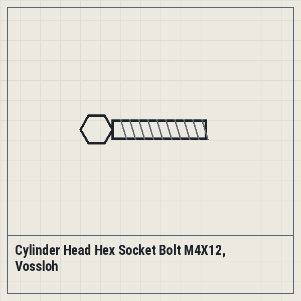 Cylinder Head Hex Socket Bolt M4X12, Vossloh