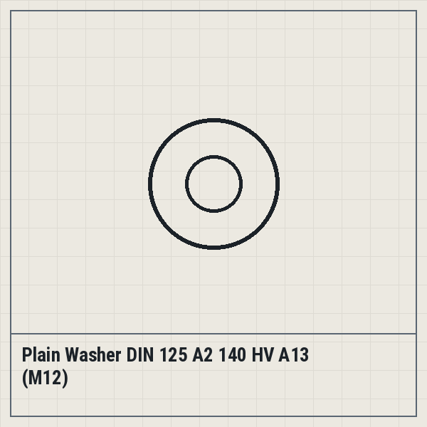 Plain Washer DIN 125 A2 140 HV A13 (M12)