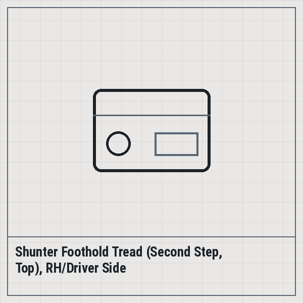 Shunter Foothold Tread (Second Step, Top), RH/Driver Side