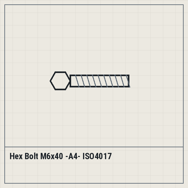 Hex Bolt M6x40 -A4- ISO4017