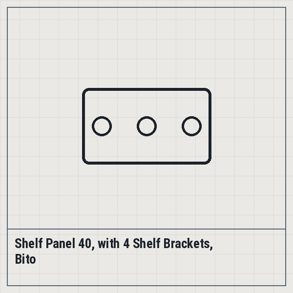 Shelf Panel 40, with 4 Shelf Brackets, Bito