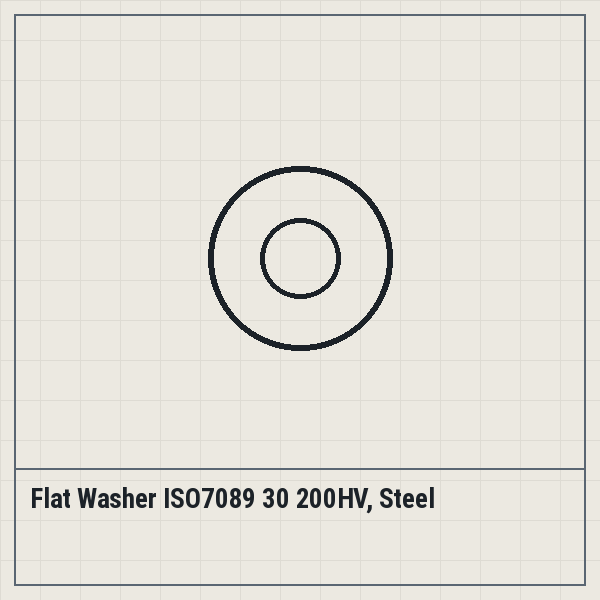 Flat Washer ISO7089 30 200HV, Steel