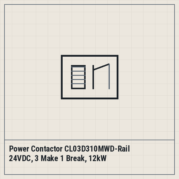 Power Contactor CL03D310MWD-Rail 24VDC, 3 Make 1 Break, 12kW