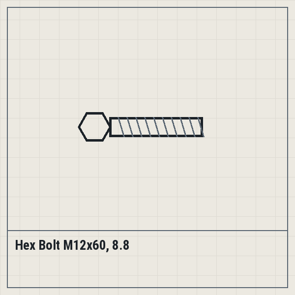 Hex Bolt M12x60, 8.8