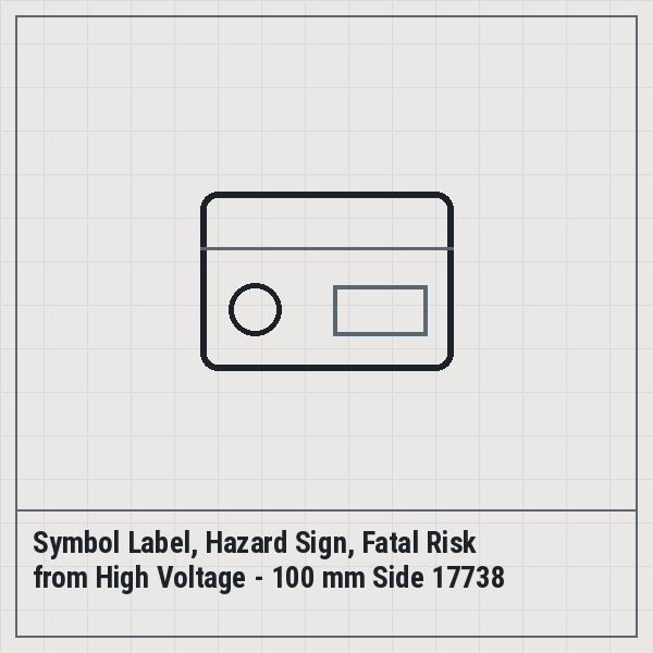 Symbol Label, Hazard Sign, Fatal Risk from High Voltage - 100 mm Side 17738