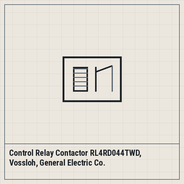 Control Relay Contactor RL4RD044TWD, Vossloh, General Electric Co.