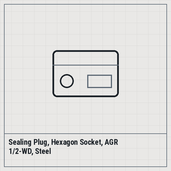 Sealing Plug, Hexagon Socket, AGR 1/2-WD, Steel