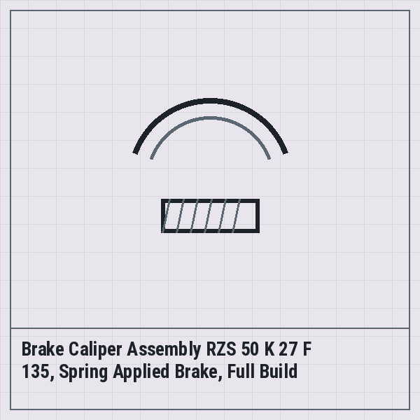 Brake Caliper Assembly RZS 50 K 27 F 135, Spring Applied Brake, Full Build