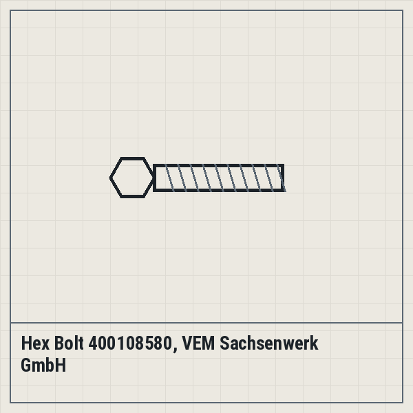 Hex Bolt 400108580, VEM Sachsenwerk GmbH