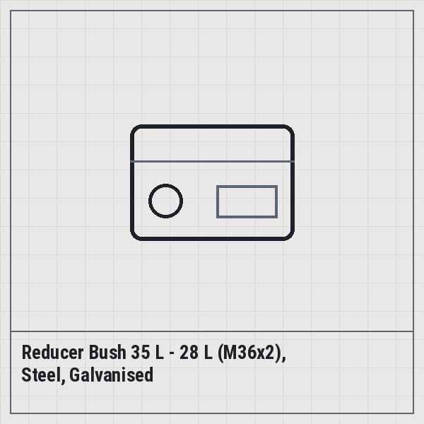 Reducer Bush 35 L - 28 L (M36x2), Steel, Galvanised